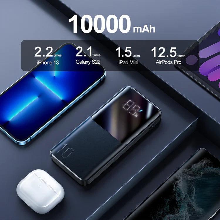 10000mah 22.5W fast charging powerbank with LCD display