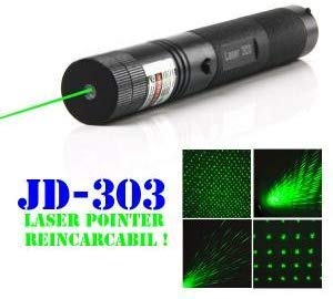 JD303 532nm Starry Adjustable Green Laser Pointer with Safety Key