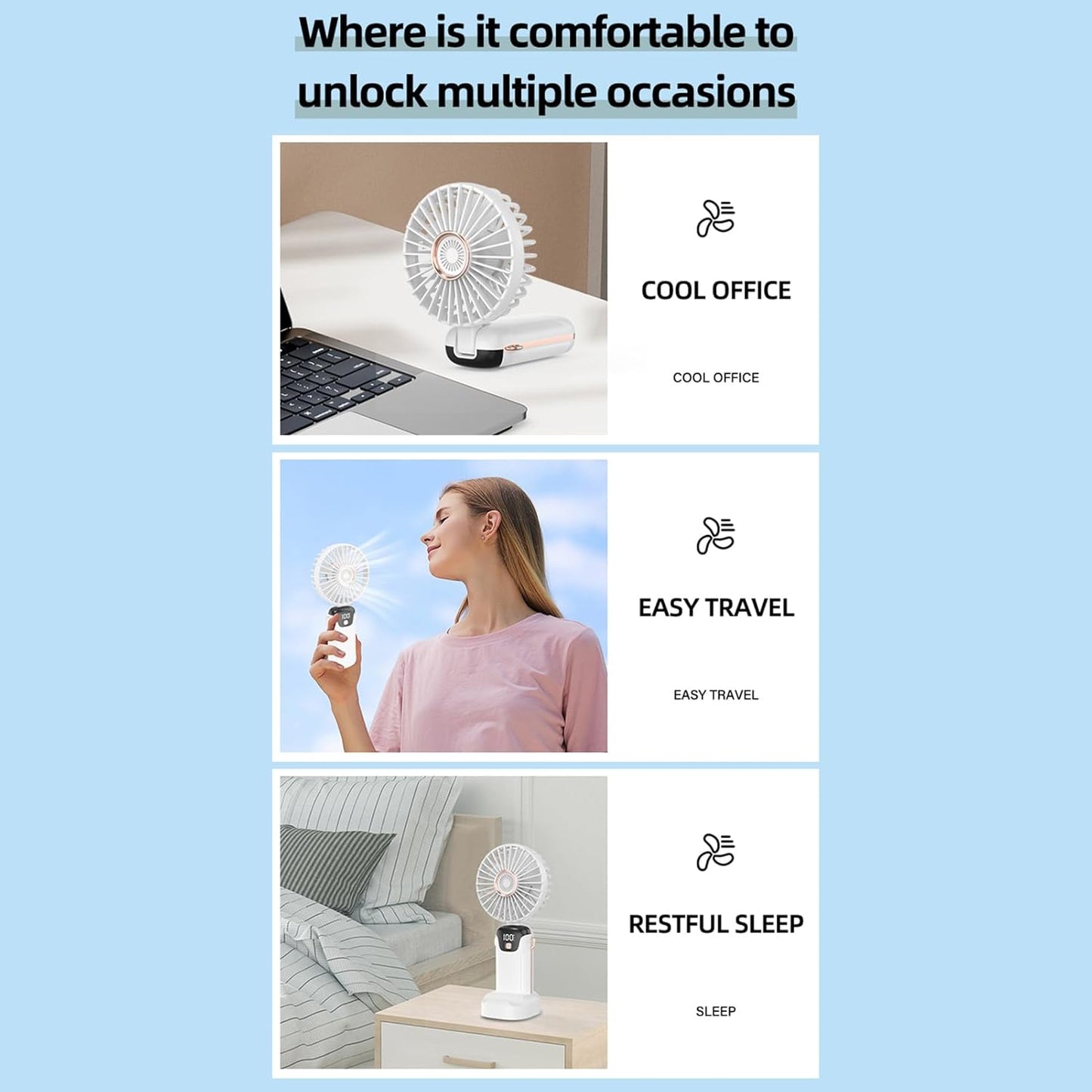 Handheld Rechargeable Fan