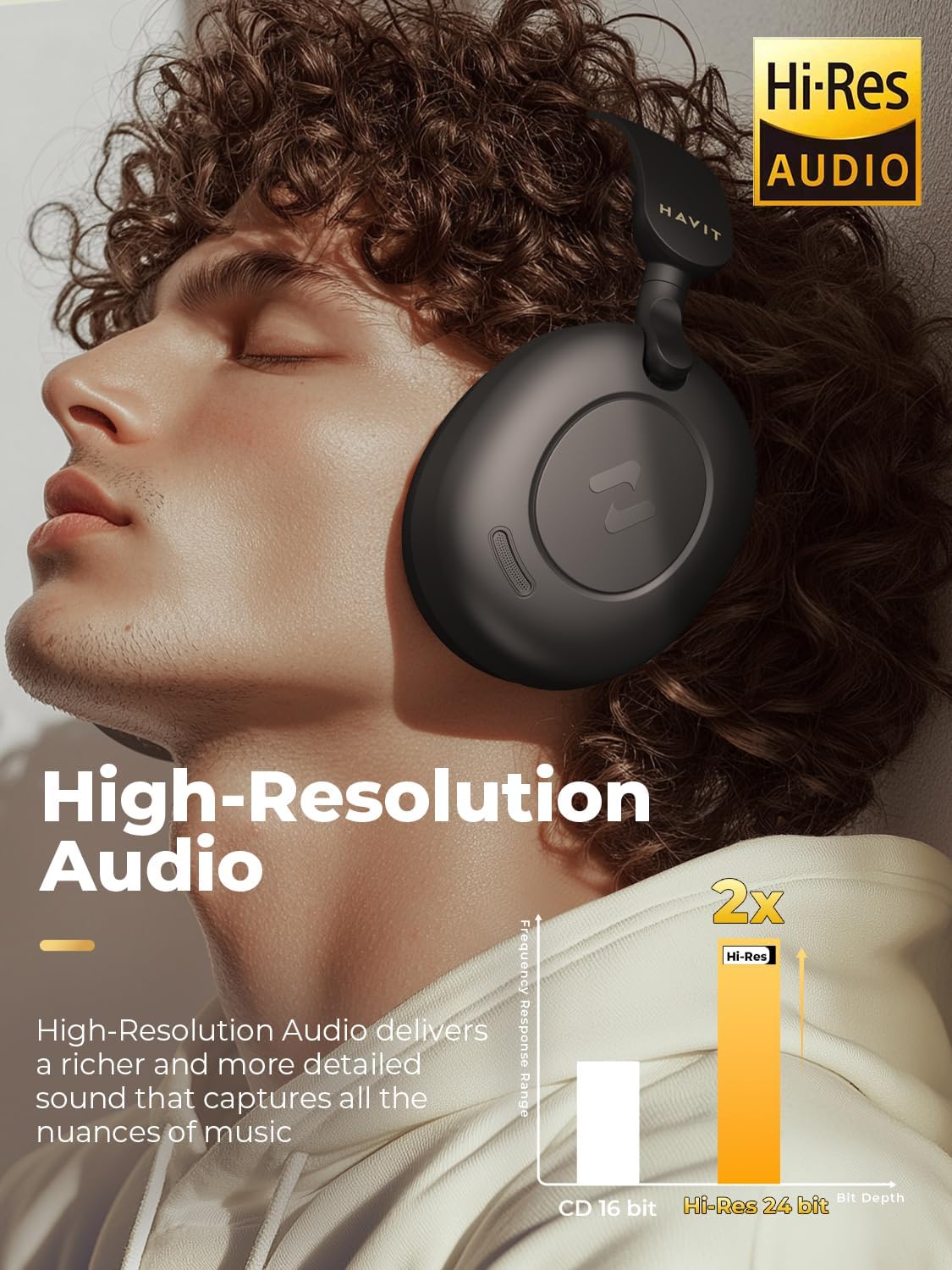 havit H655BT Hybrid Active Noise Cancelling Headphones