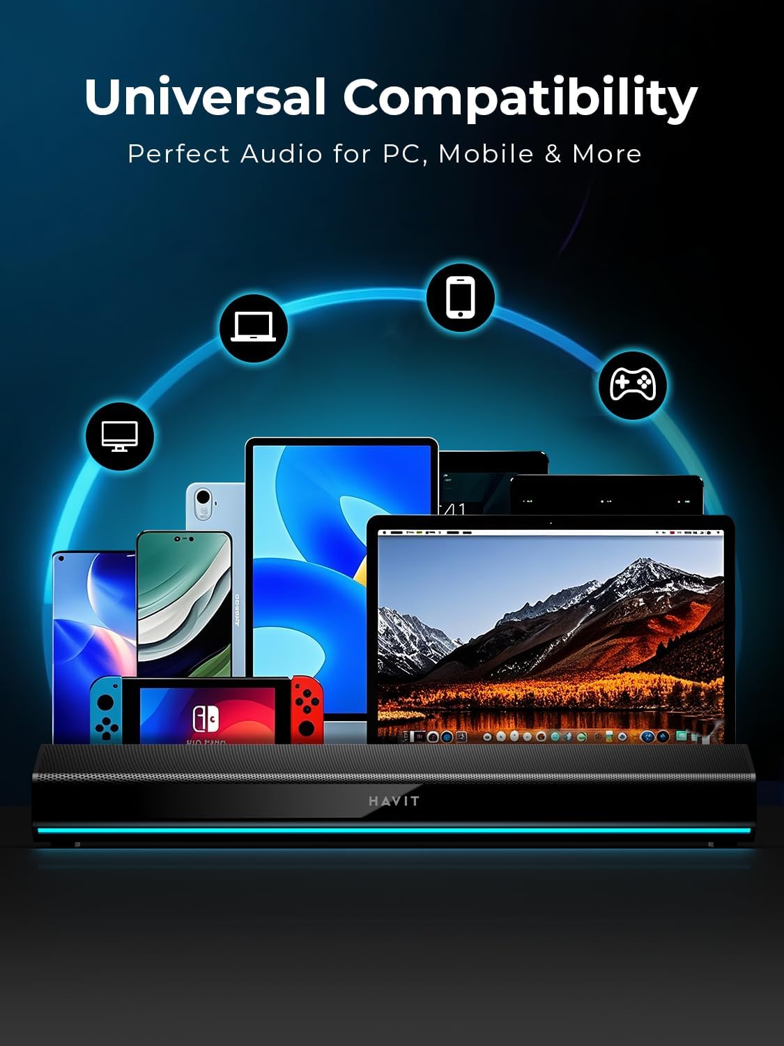 Havit SK770BT Gaming Desktop Bluetooth Speaker SOUNDBAR