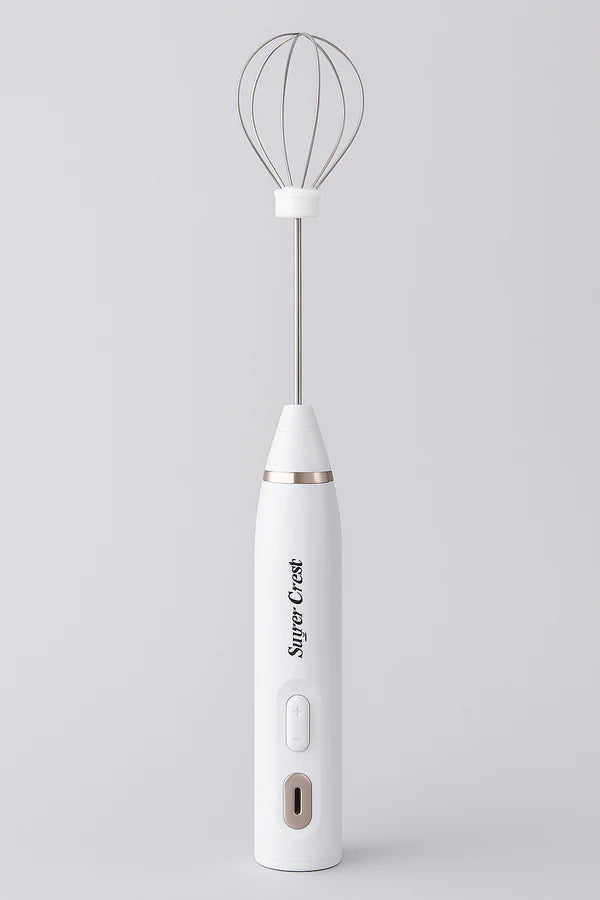 Super Crest SCT-7038 Rechargeable Milk Frother – 2-in-1 Whisk & Mixer
