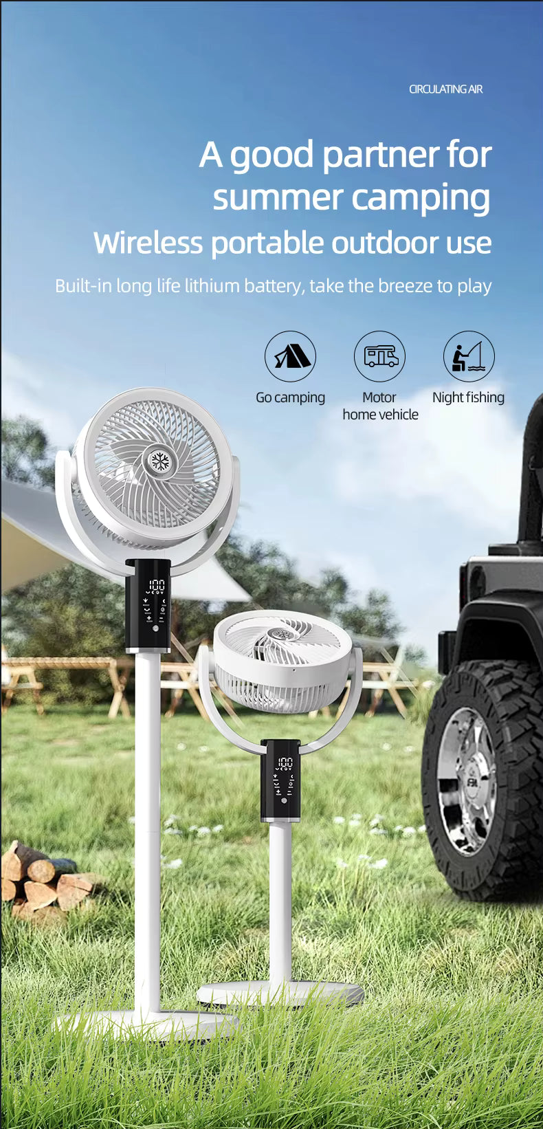 F5 3-in-1 Rechargeable Pedestal Fan