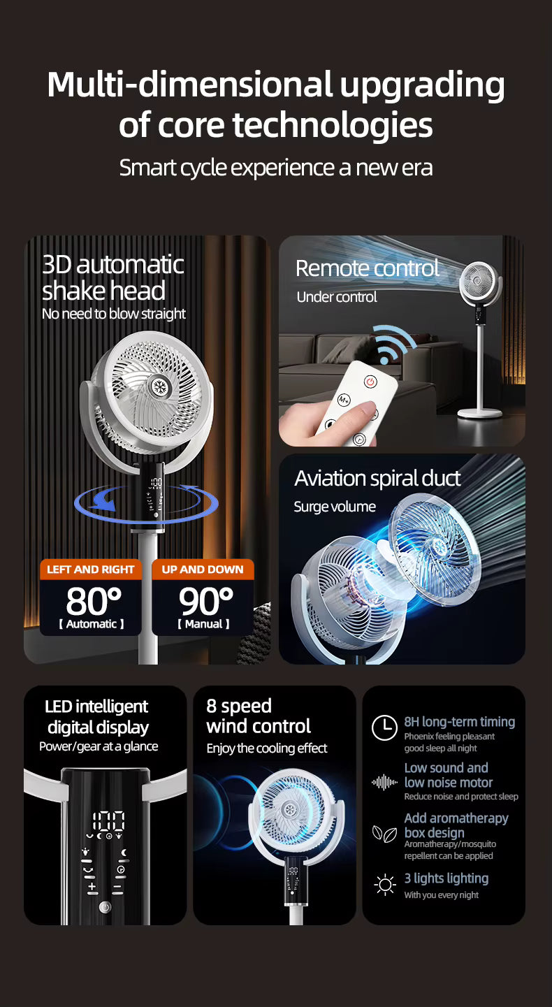 F5 3-in-1 Rechargeable Pedestal Fan