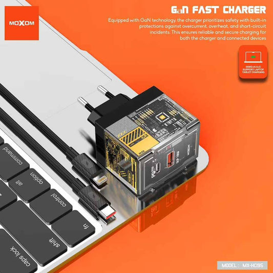 35W USB+PD wall charger, model MOXOM MX-HC195, with TP TO TP cable