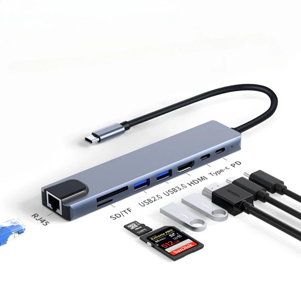 7 in 1 USB 3.0 and Type-C USB-C to USB 3.0 USB 2.0 HUB Adapter