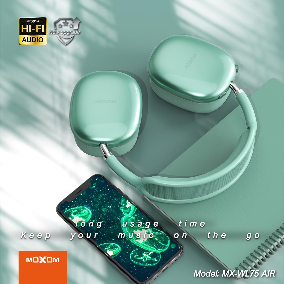 Moxom AIR 45h Long Usage Time Wireless Headphones