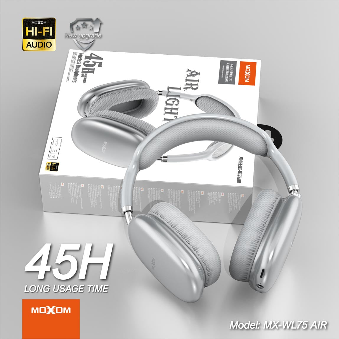 Moxom AIR 45h Long Usage Time Wireless Headphones