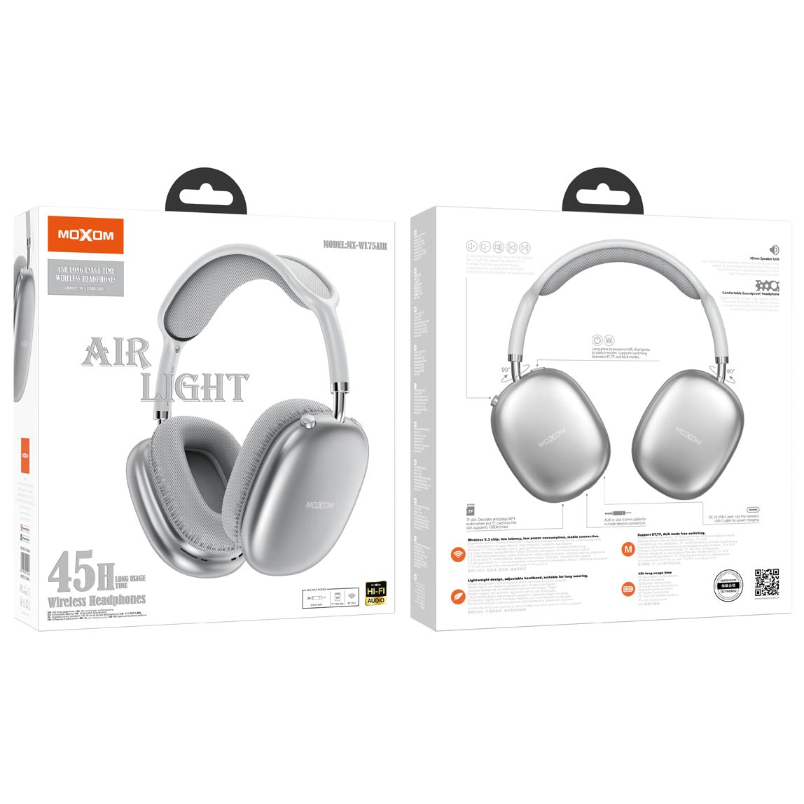 Moxom AIR 45h Long Usage Time Wireless Headphones