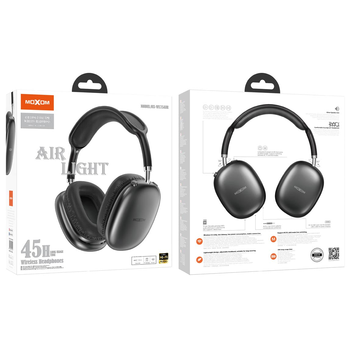 Moxom AIR 45h Long Usage Time Wireless Headphones