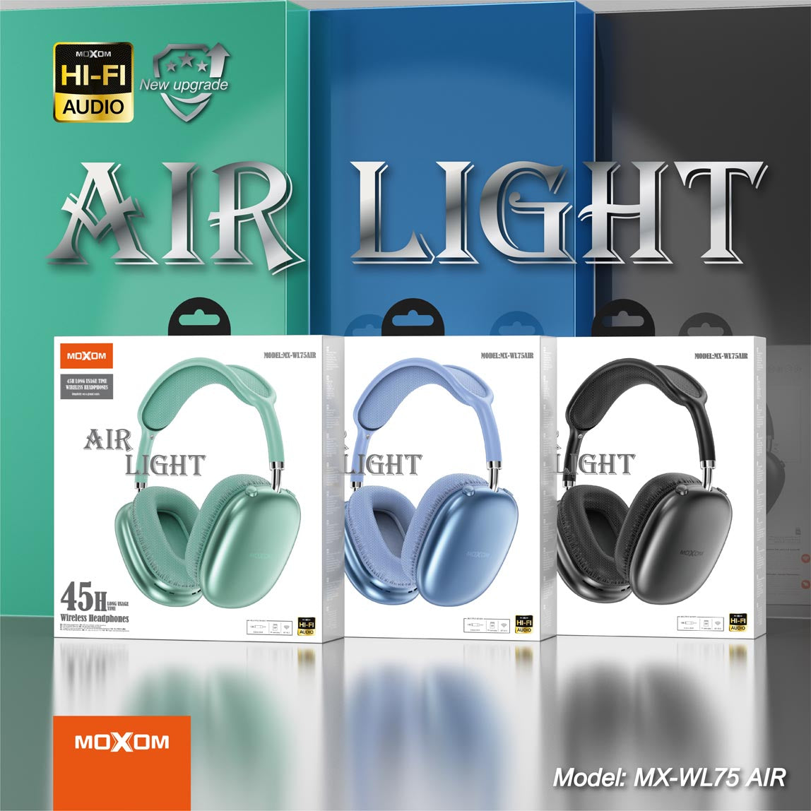 Moxom AIR 45h Long Usage Time Wireless Headphones