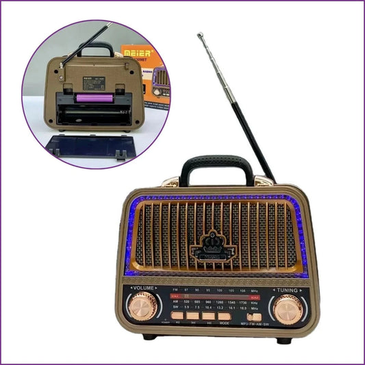 MD-1309BT 1308BT Radio Speaker with Disco Light Rechargeable