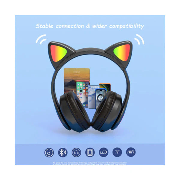 Moxom MX-WL58 Cat Wireless Bluetooth Headphone - Black