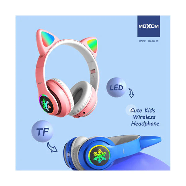 Moxom MX-WL58 Cat Wireless Bluetooth Headphone - Black
