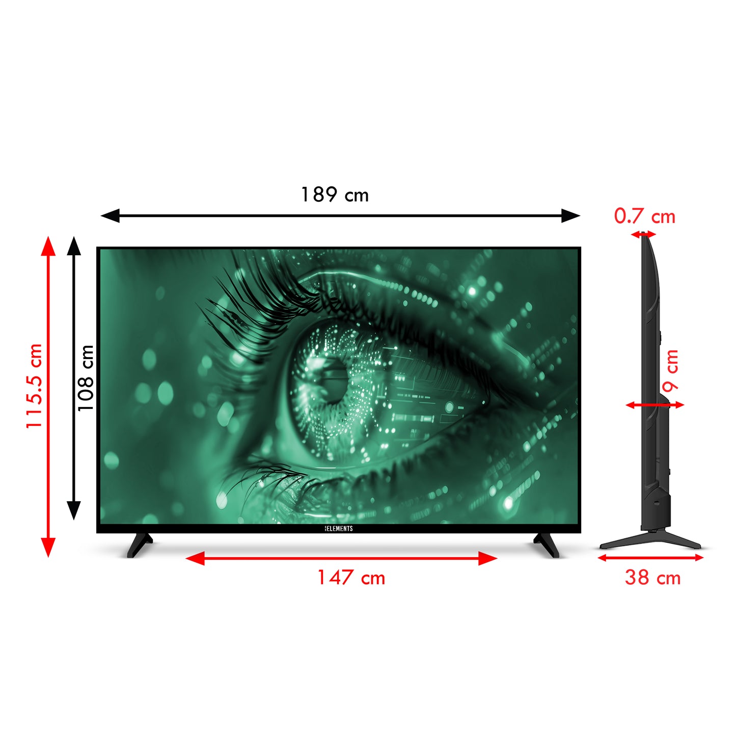 KB ELEMENTS 85" QLED ULTRA HD 4K + HDR SMART FRAMELESS - WebOS