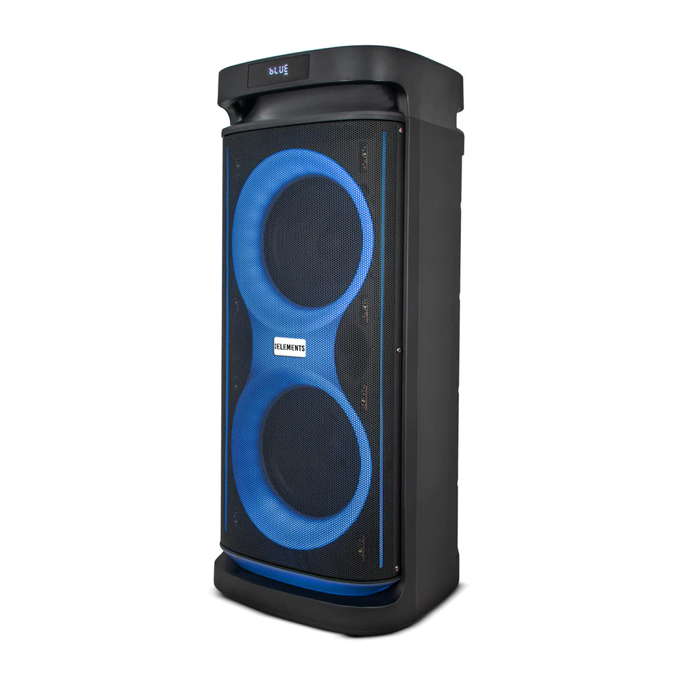 KB ELEMENTS Karaoke Speaker with 2-Wheel Trolley, Dual 10" Subwoofers & Wireless Microphones