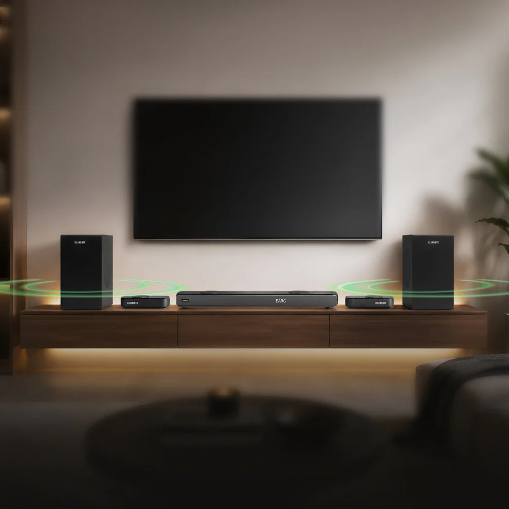 KB ELEMENTS 5.2.4 Channels Wireless Home Theater System – 530W RMS, Dual Subwoofer, Dolby Atmos®