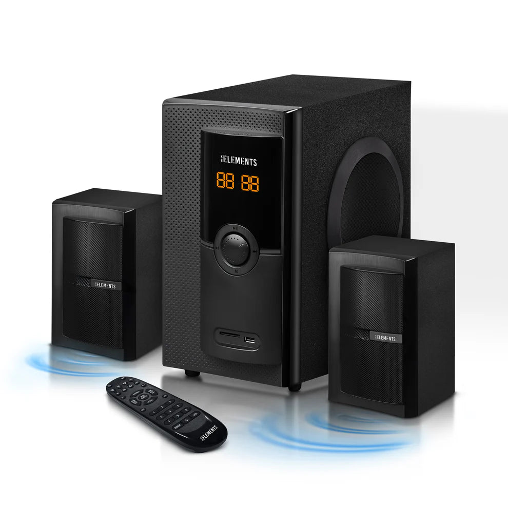 KB ELEMENTS 2.1 Multimedia Speaker System – 65W RMS, Bluetooth, FM Radio