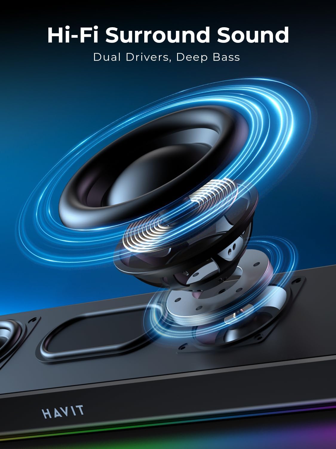 Havit SK770BT Gaming Desktop Bluetooth Speaker SOUNDBAR