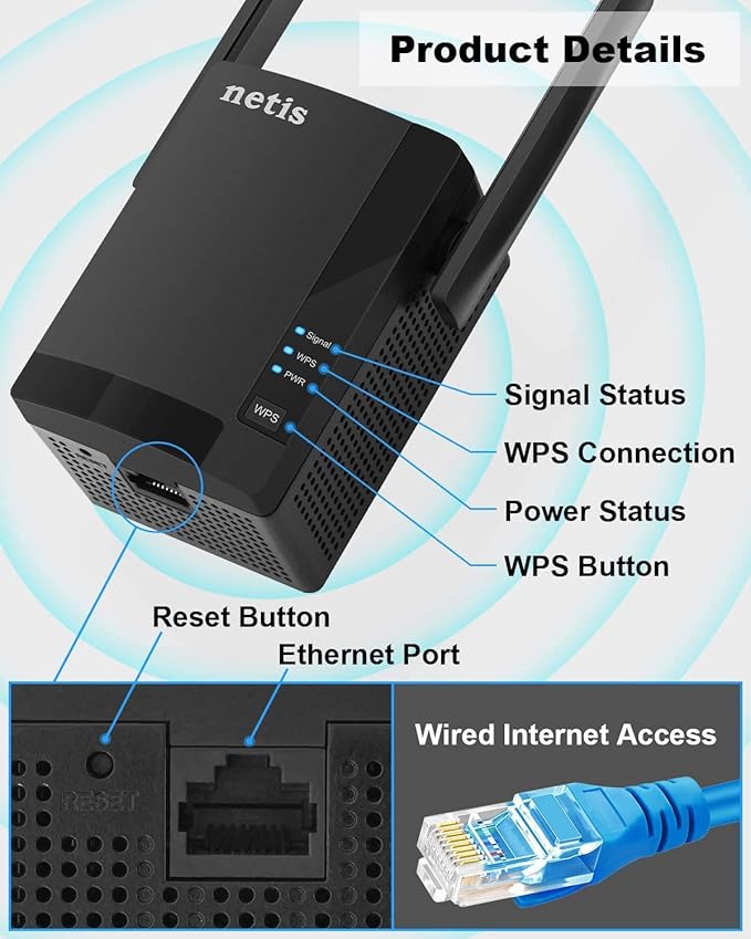 Netis E3 AC1200 Wireless Dual Band Range WiFi Extender