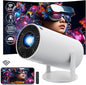 HY300 Projector with WIFI6 and Bluetooth, 4K 1080P Support with Android TV 11.0, Mini Portable Projector 180° Rotatable Movie Projector ,Auto Keystone Compatible for Laptop, PC, Smartphone