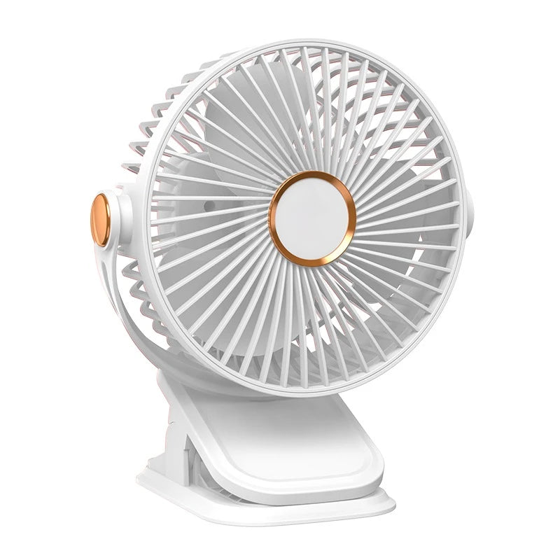 Clip Fan – 5 Speeds, 360° Adjustable, Rechargeable
