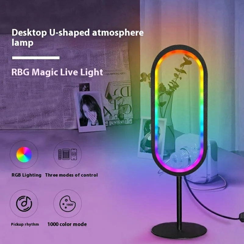 Sound Activated U Shape RGB Desk Ambient Light USB Powered