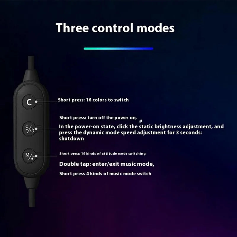 Sound Activated U Shape RGB Desk Ambient Light USB Powered
