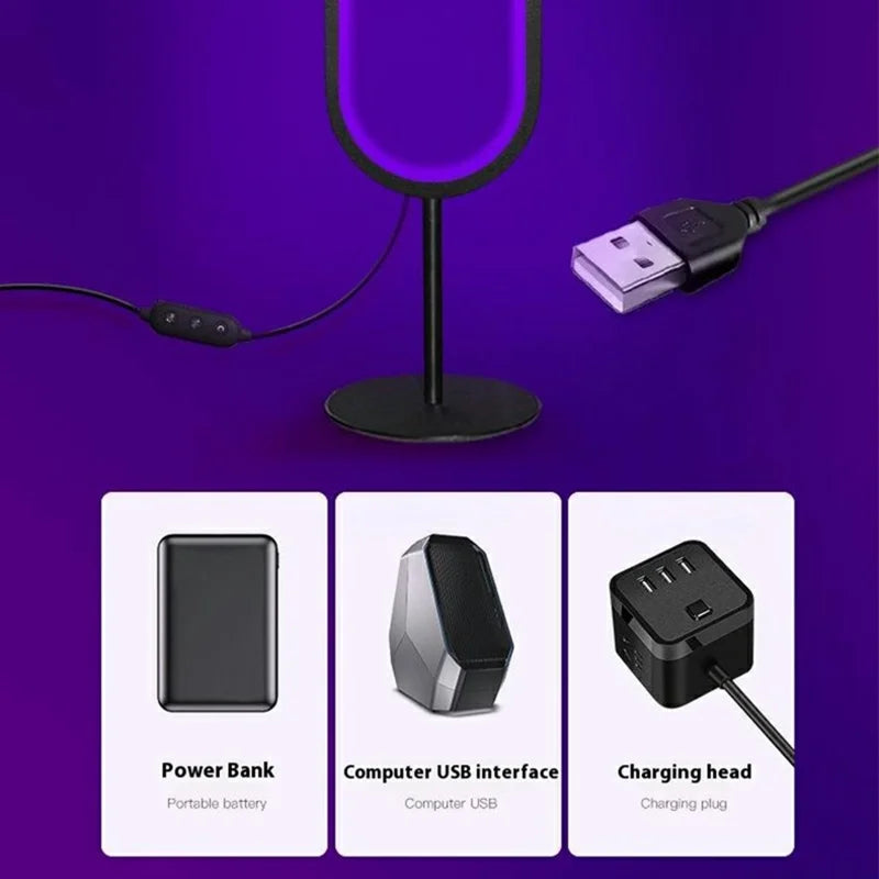 Sound Activated U Shape RGB Desk Ambient Light USB Powered
