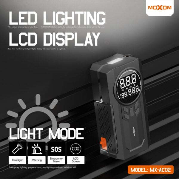 MOXOM MX-AC02 Multi-Functional LCD Portable Air Pump