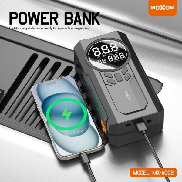 MOXOM MX-AC02 Multi-Functional LCD Portable Air Pump