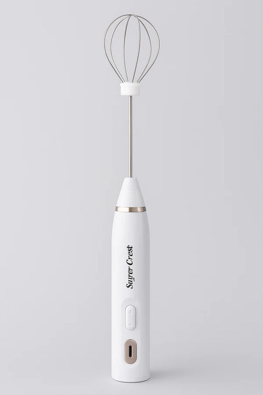 Super Crest SCT-7038 Rechargeable Milk Frother – 2-in-1 Whisk & Mixer