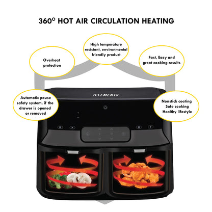 KB ELEMENTS 9.0 LITERS DIGITAL DOUBLE AIR FRYER