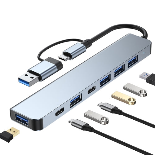 7 in 1 USB 3.0 and Type-C  USB-C to USB 3.0 USB 2.0 HUB Adapter