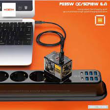 35W USB+PD wall charger, model MOXOM MX-HC195, with TP TO TP cable