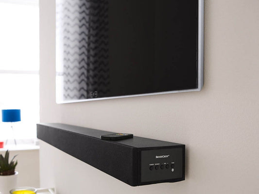 silver crest soundbar wood